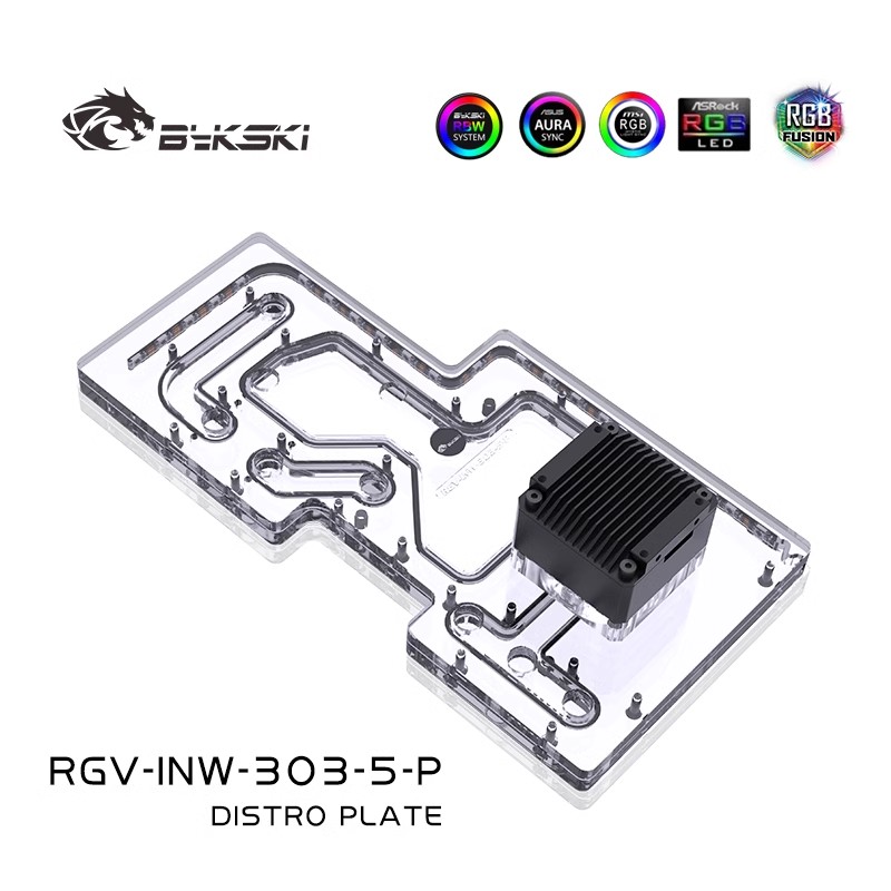BYKSKI Acryl Board Water Kanaa - Distro Plate Ddc Pump Combo recensie en prijs